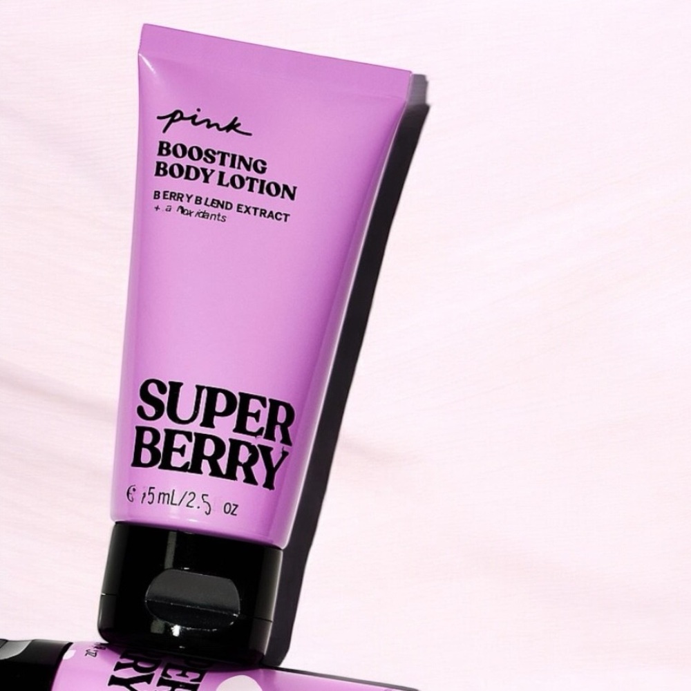NWT Victoria Secret PINK Super Berry Body Boosting Lotion 75mL